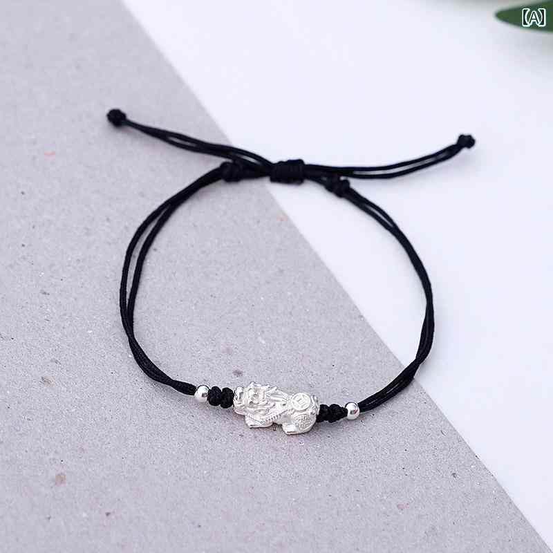 アンクレット メンズ レディースの 幸運の 貔貅 アンクレット スター リング シルバーの 転送 カップル..