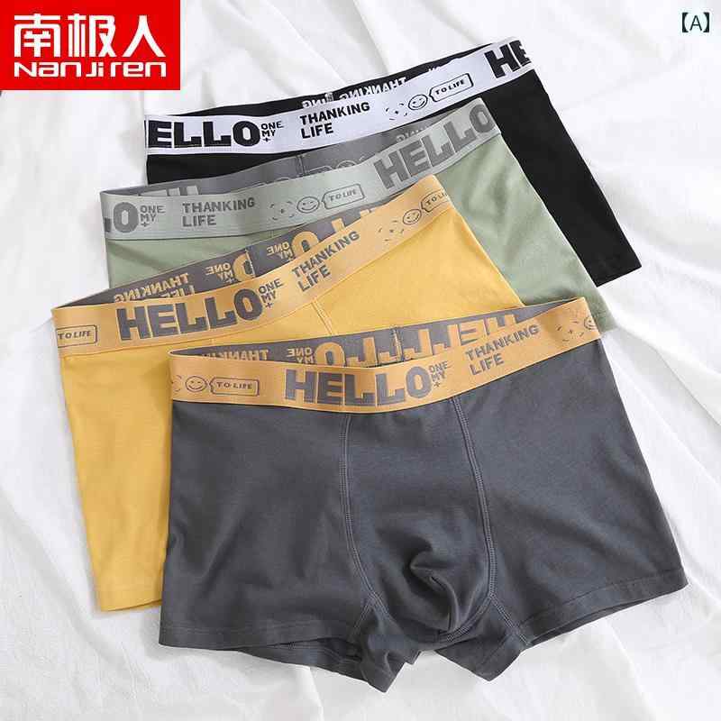 　ボクサーパンツ　下着　ショーツ Nanjiren メンズ 下着 コットン ボーイズ スポーツ 通気性 ボクサー..