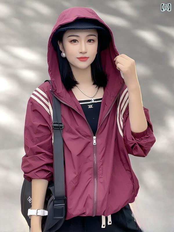 パーカー　フード付き　ニット ベーシック ハウス / 百 卡 昊 グレー フード付き スポーツ ジャケット 女性 2025 春 ゆったり 日焼け防止 カーディガン