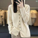 パーカー フード付き ニット 秋冬 100 % ウール フード付き カーディガン レディース 無地 セーター ゆったり パーカー コート ニット