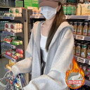 パーカー フード付き ニット 女性用 グレー フード付き スウェットシャツ 春秋 2025 スタイル 春 着 コート ゆったり カーディガン トップ