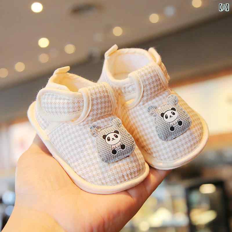 赤ちゃん　靴　シューズ ベビー 布 靴 ソフト ソール 室内用 シューズ 滑り止め 通気性 綿 春 女性用 幼児用 足 保護前 靴が 脱げにくい