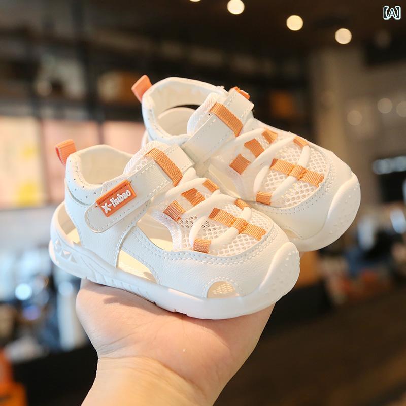赤ちゃん　靴　シューズ ベビー 学習 シューズ ソフト ソール 女の子 サンダル 013 1歳 2 夏用 つま先 ..