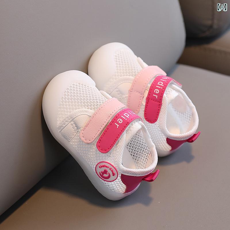 ベビー　シューズ　かわいい ベビー メッシュ シューズ 幼児用 0 ～ 3歳 2 春夏 滑り止め ソフト ソール 通気性 男の子と 女の子 靴