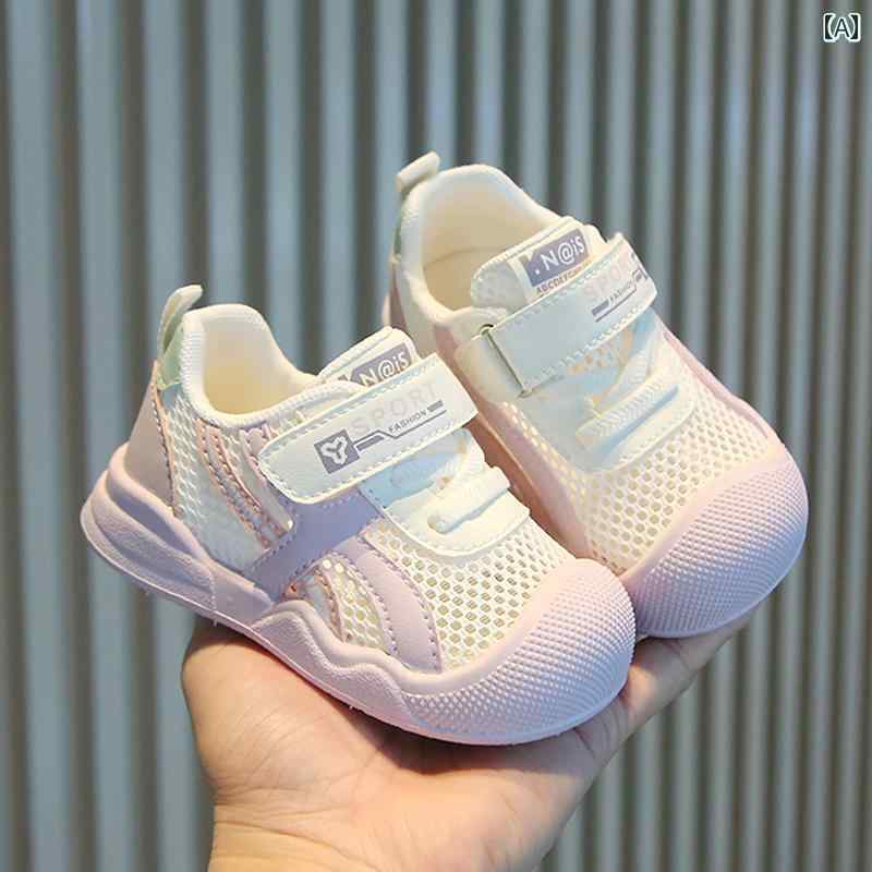 ベビー　シューズ　かわいい 春夏 女の子 幼児の 靴 013歳の 夏の シングル メッシュ 通気性 ベビー 12ヶ月 ソフト ソールの