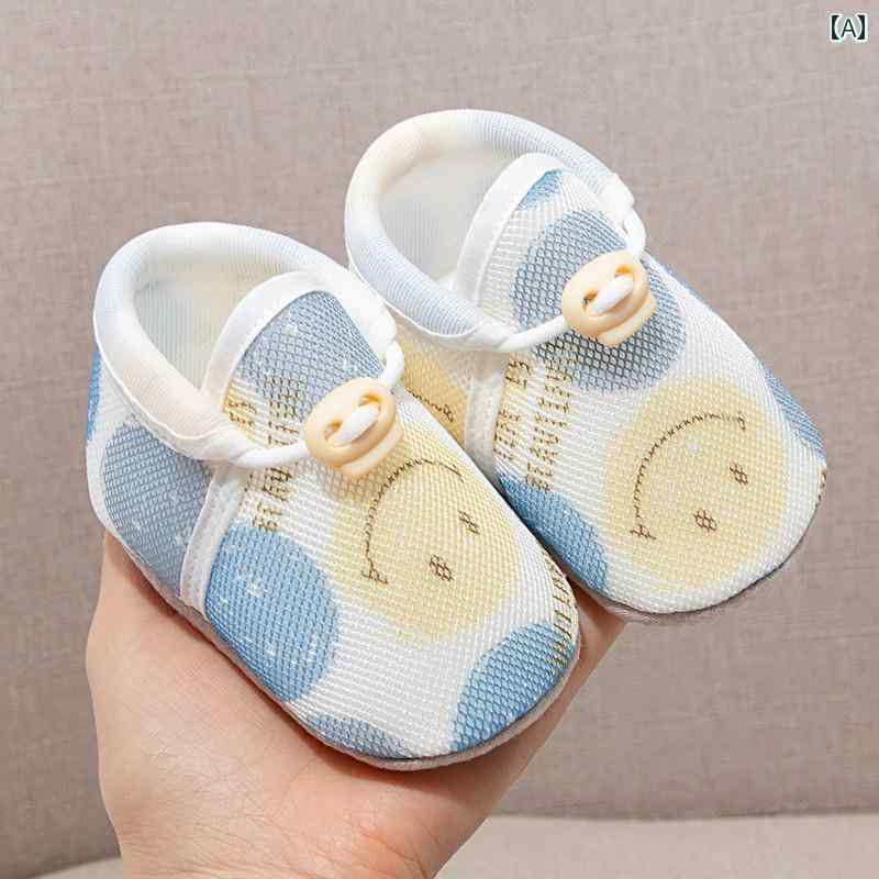 ベビー　シューズ　かわいい 夏用 ベビー メッシュ 足 保護 幼児 靴 紐 新生児 前足 フロア ソックス ..