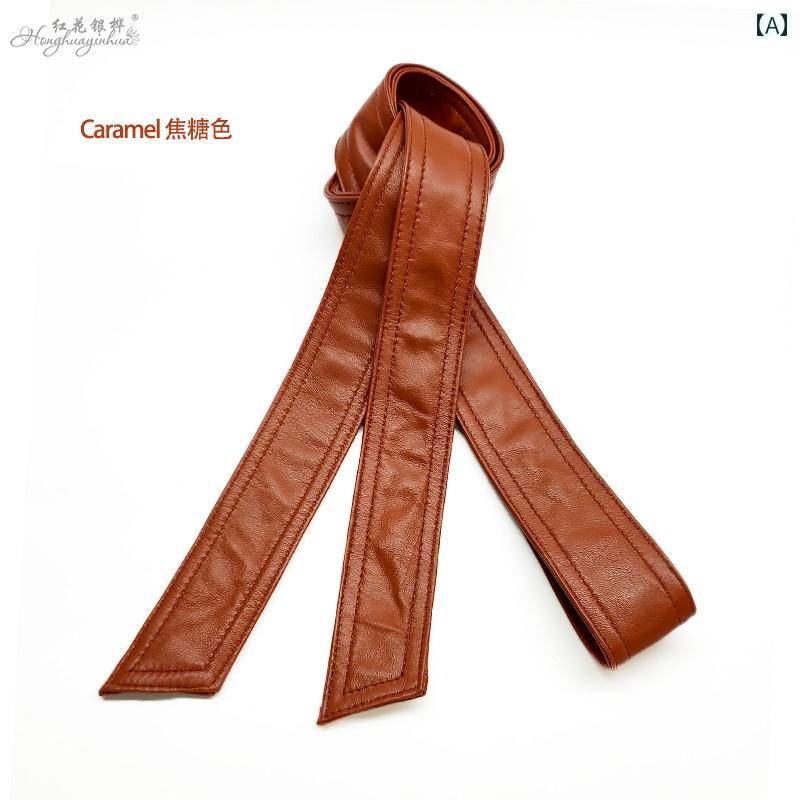 レディース　ベルト　カジュアル レッドフラワー シルバーバーチ 両面 裾 ダブル ライン シープスキン ..