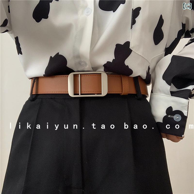 レディース　ベルト　カジュアル レディースレザー ベルト レディース シンプル メンズカジュアル 学生のの ジーンズ パンチングなし イン スタイル