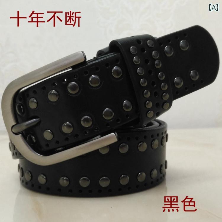 レディース　ベルト　カジュアル 牛革 レディースベルト シンプル レトロ 革 ピン バックル レディース..