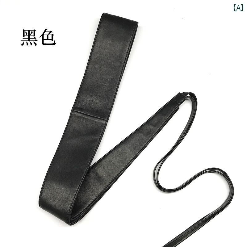 レディース　ベルト　カジュアル 女性用 ワイド ベルト スカート アウターシャツ 装飾 ドレス ウエストに フィット する 革 シープスキン カラフルな ウエスト シール ダブルループ