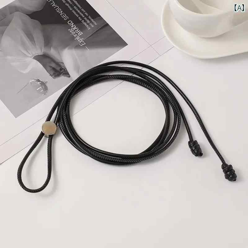 レディース　ベルト　カジュアル 夏用の スカートと シャツに 合う レディース ソフト レザーベルトな 装飾 長く 調節可能 ウエスト ベルト