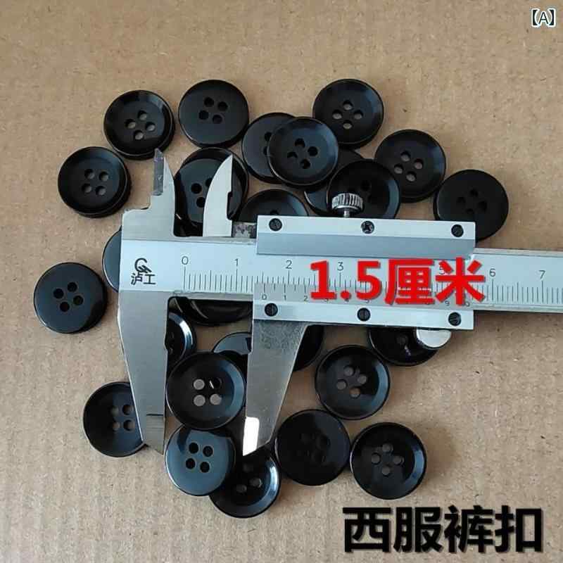 ボタン　ラウンド　アクセサリー 黒の ボウル型の 小さい ボタン 樹脂製の 4つ 穴 スーツ 女性用 男性用 パンツ 子供用 セーター