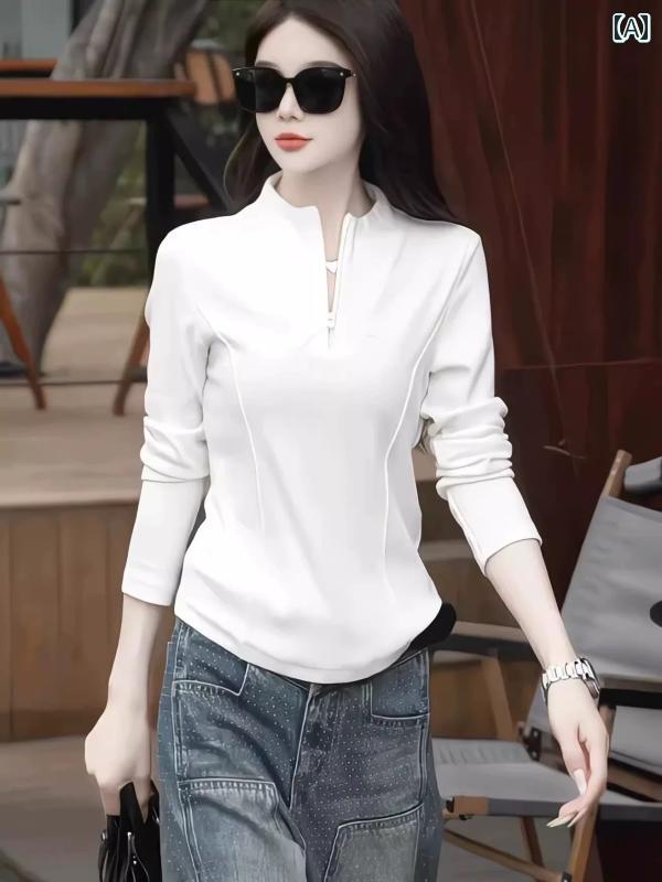 フリース　トップス　ジッパー の ファッション ジッパー スタンドカラー 長袖 スウェットシャツ レデ..