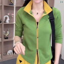 ジッパー ジャケット カジュアル ファッション レディース 春秋 小さい シャツ ジッパー スタンドカラー カーディガン レディースカジュアル スリム 長袖 セ...