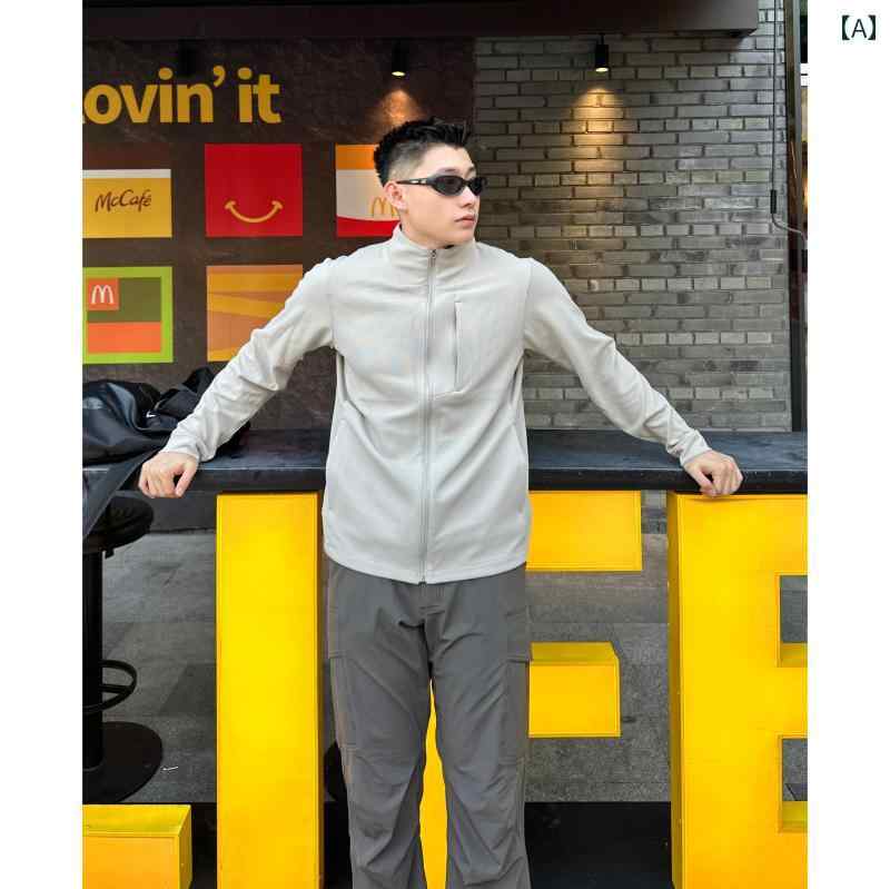 ジッパー　ジャケット　カジュアル ルル同 型 ニット ジャケット 四方 ストレッチ 小さめ スタンドカラ..