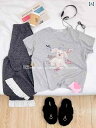 ストライプ パジャマ スウェット リトル ベア ホーム 服 2025 春 スイート レース ストライプ かわいい 子犬 パジャマ セット レディース