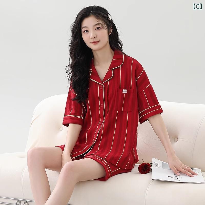 半袖　半ズボン　パジャマ 2025 夏の パジャマ レディース チェック 柄 半袖 ショート パンツ 大きいサイズは 外出 着と して 家 しても 薄手 スーツと 着用 できます 3