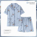 半袖 半ズボン パジャマ レディース パジャマ カーディガンセット 夏 綿 ママ ホーム 服 大きめ サイズ 半袖 ショート パンツは 外で 着用 できます