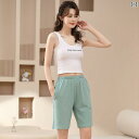 半袖 半ズボン パジャマ パジャマ レディース 綿 ホーム ショーツ 夏 ショート パンツ 薄手 ゆったり 外で 着れる 大きいサイズ
