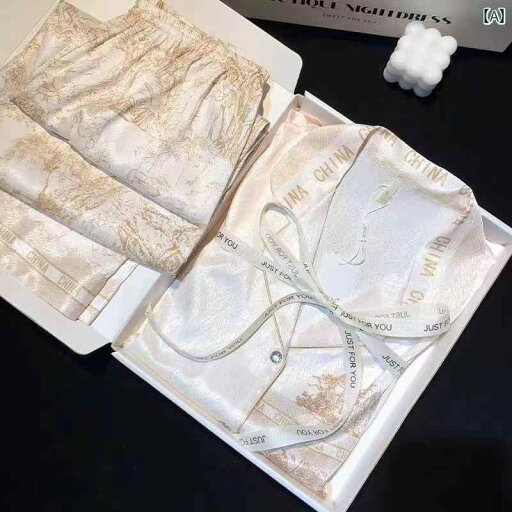 シルク パジャマ レディース 軽い 高級 冷感 パジャマ 女性 2025 春秋水 墨画 プリント 長袖 スーツ ホームウェア 夏 シルク パジャマ レディース 軽い 高級 冷感 パジャマ 女性 2025 春秋水 墨画 プリント 長袖 スーツ ホームウェア 夏