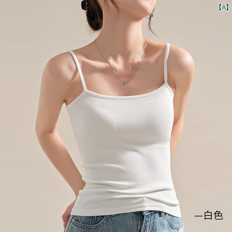 タンクトップ　レディース　ノースリーブ キャットマンの 小さい キャミソールは 女性用 2025 春夏ので 胸と 背中を 美しく カバー する ノースリーブの ボトムトップです。