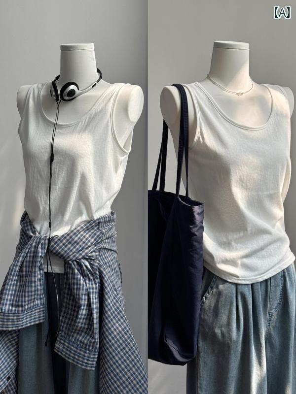 タンクトップ　レディース　ノースリーブ 綿 麻 ベスト 2025 冷感 インナーウェア ホワイト トップ 竹 ボトム スモール スリング 女性 夏 アウターウェア