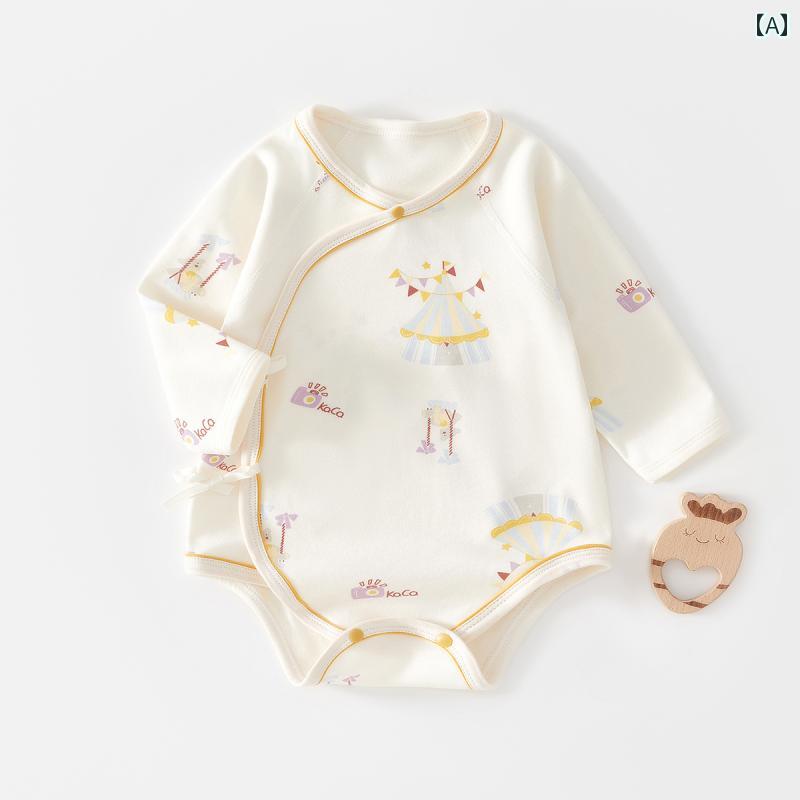 ベビー　服　赤ちゃん Jingqi 新生児 ベビー 服 夏 薄手 綿 三角 ロンパース 春秋 ジャンプスーツ 夏服