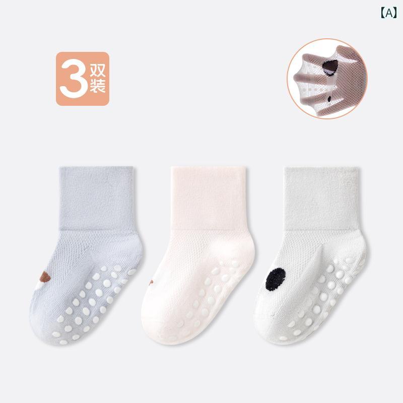 ベビー　服　赤ちゃん ベビー フロア ソックス 夏用 薄手 メッシュ 通気性 新生児 室内 涼しい 滑り止め 幼児