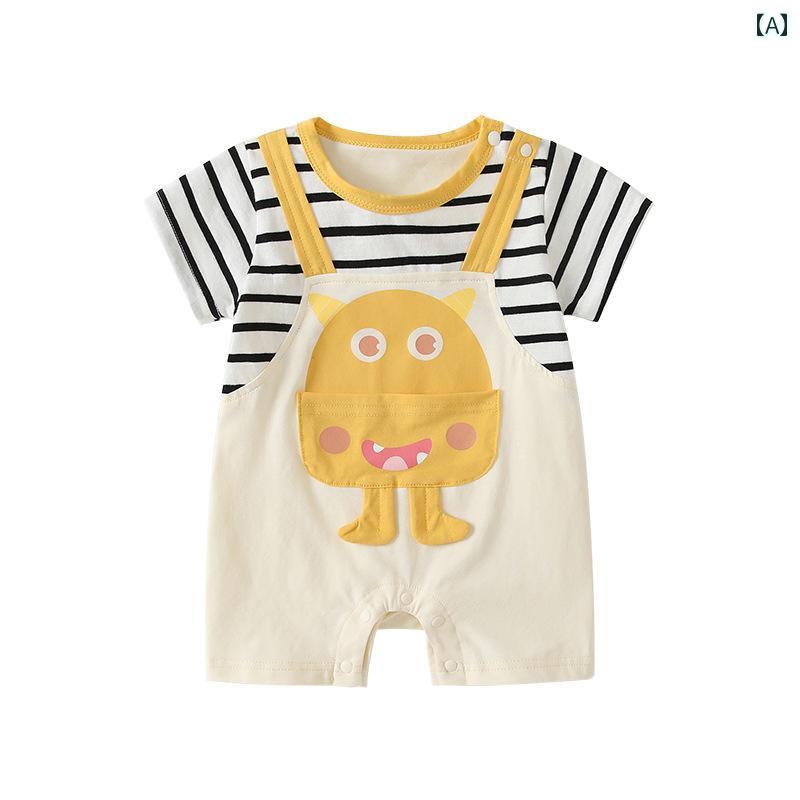 赤ちゃん　パジャマ　ベビー服 Cyttee ベビー ボーイズ ジャンプスーツ 半袖 2025 夏 ベビーロンパース..