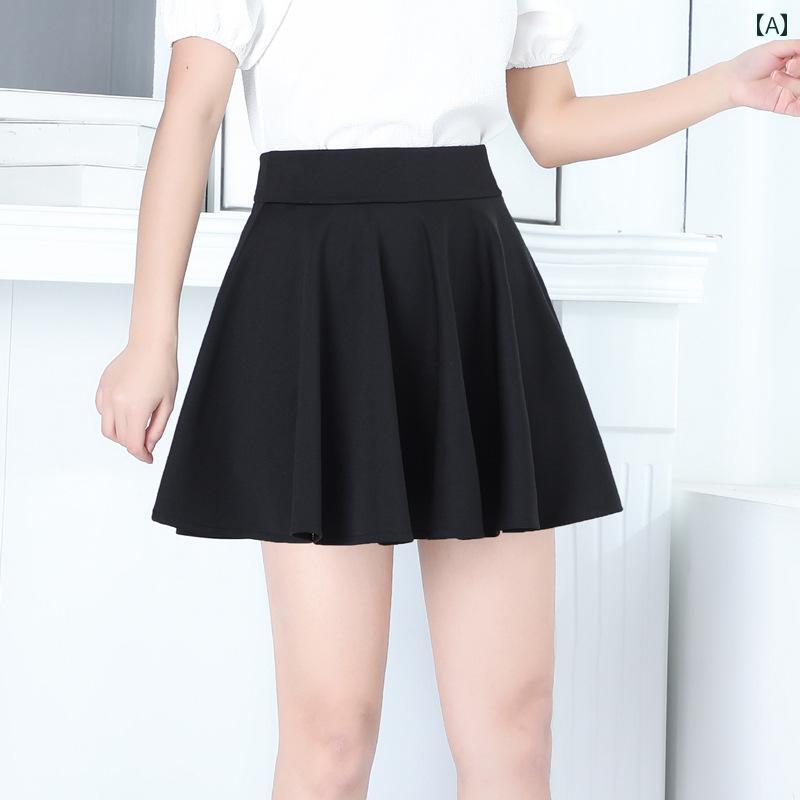 レディース　スカート　ハイウエスト 春夏 ショート スカート 露出 防止 レディース 伸縮性 ハイウエス..