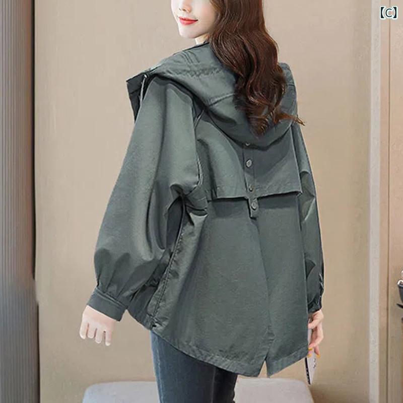 レディース　コート　ジャケット な ゆったり ミドル 丈 コート 女性 2025 春秋 春服 大きいサイズ カジュアル ウィンドブレーカー