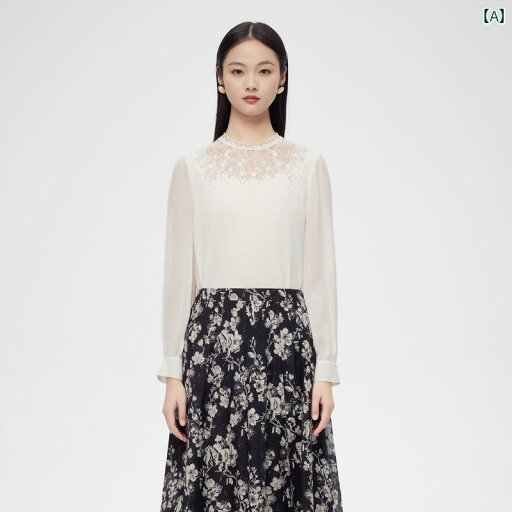 レディース シャツ レース VGRASS レース 刺繍 シルク 長袖 白 シャツ 女性 24 春 マルチ プロセス VSX 3 P 11850 レディース シャツ レース VGRASS レース 刺繍 シルク 長袖 白 シャツ 女性 24 春 マルチ プロセス VSX 3 P 11850