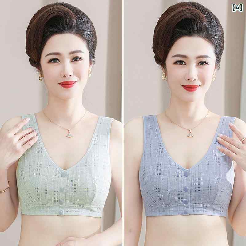 ブラ　女の子　思春期　 ママ 下着 女性 夏 薄手 中年 ベスト ブラジャー 綿 大きいサイズ フロント バ..