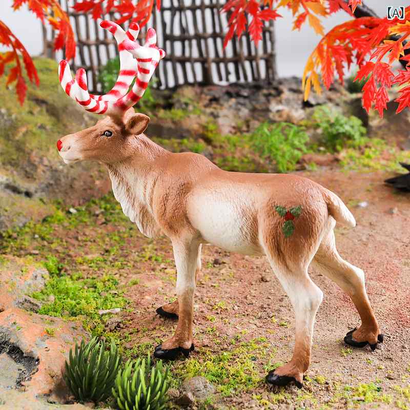 おもちゃ　ホビー　動物 子供の おもちゃ 模擬 野生 動物 クリスマス トナカイ ヘラジカ オジロジカ 認知 科学と 幼児の 教育の 装飾品