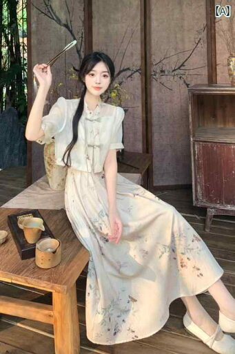 ドレス レディース チャイナドレス チャイナ風 高級 スタンドカラー ボタン 付き トップス 女性用 夏用 大きめ サイズ 太め mm プリント サスペンダー ドレス ツーピース スーツ ドレス レディース チャイナドレス チャイナ風 高級 スタンドカラー ボタン 付き トップス 女性用 夏用 大きめ サイズ 太め mm プリント サスペンダー ドレス ツーピース スーツ