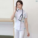 作業服 美容 医療 韓国 スリム ナース ユニフォーム スプリット 女性 医師 看護 師 クリニック 白衣 薬局 美容院 小児 科