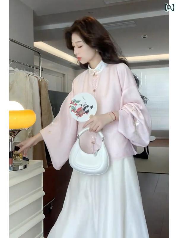 ドレス　チャイナ　レディース 春の 季節に ぴったりの チャイナ風 婦人服 一式： ベスト 軽い 贅沢 高級 チャイナ ドレス セット