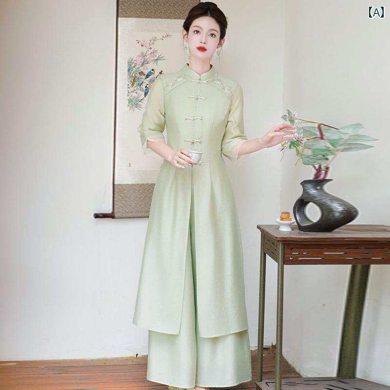 ドレス　チャイナ　レディース チャイナ風 茶 道具 セット 禅 婦人服 チャイナ ドレス 春 漢服 耳 かき..