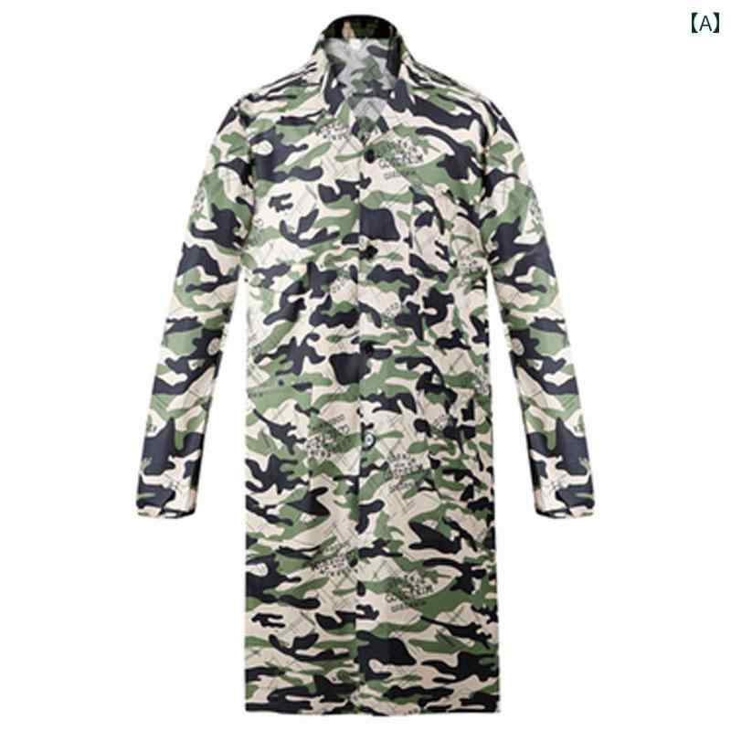 作業着 メンズ ワーク コート 作業着 メンズ 労働 保護 倉庫 管理 ポーター 裏起毛 ロング 迷彩 レディース 防塵 エプロン ブルー