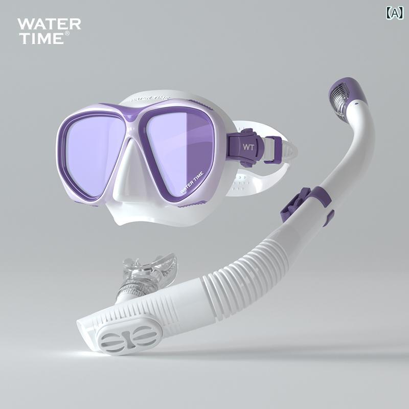 シュノーケリング ゴーグル マリンスポーツ WaterTime ダイビング マスク 曇り 止め HD ゴーグル 窒息 防止 呼吸 チューブ シュノーケリング 三 宝 スイミング 装備