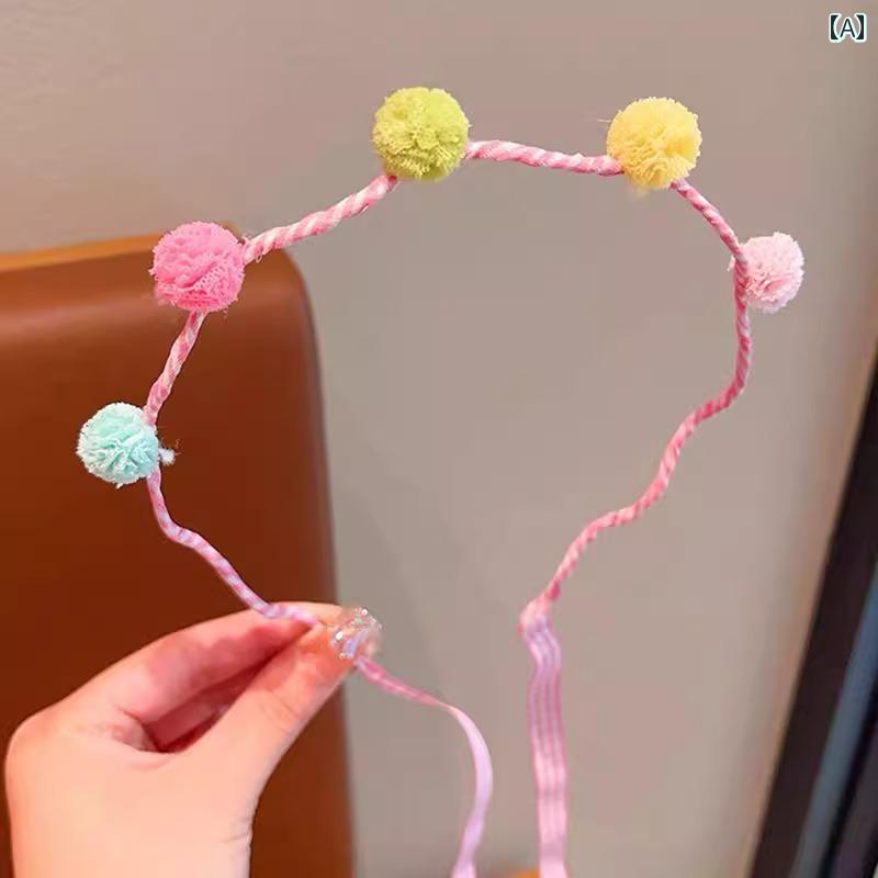 女の子 ヘア ヘッド アクセサリー 子供用 ウェーブ リボン 編み ヘッド バンド 女の子用 2025年新 スタ..