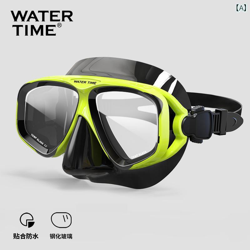 シュノーケリング　ゴーグル　スポーツ WaterTime ダイビング マスク 窒息 防止 フル ドライ 呼吸 チューブ シュノーケリング 3つの 宝物 セット 大人 近視 ゴーグル