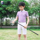 ゴルフ ウェア スポーツ ZG 6 夏 ゴルフ 子供服 メンズスーツ 子供 スポーツ ユニフォーム パープル 半袖 Tシャツ 親子 白 パンツ