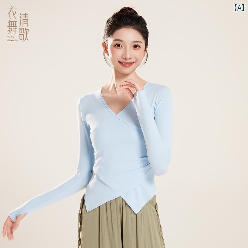 レディース　エクササイズ　パンツ 女性用 ダンス トレーニング 服 モダン ボディスーツ トップス 中国 レトロ 舞踊 大人 芸術 試験 スリム新 スタイル