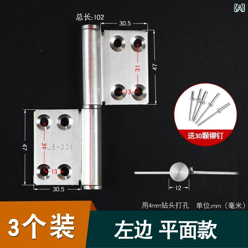 金具　取付　ヒンジ アルミ 合金 フラット ドアヒンジ 浴室 トイレ ドア ステンレス スチール ヒンジ ..