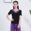 フィットネス レディース ウェア パンツ ヨガ ウェア前後 Vネック ワンピース トップス スクエア ダンスウェア ダンス エアロビクス フィットネス スポーツ...