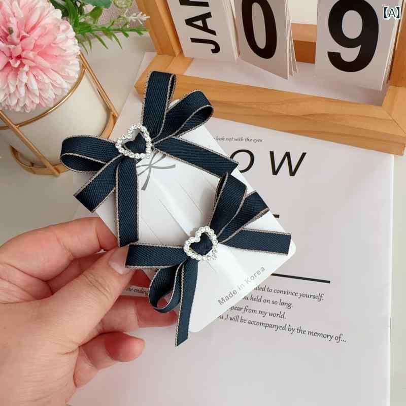 リボン　アクセサリー　ロープ エレガントな 女の子 リボンの ヘア ピン サイド バング クリップ 大人 ..