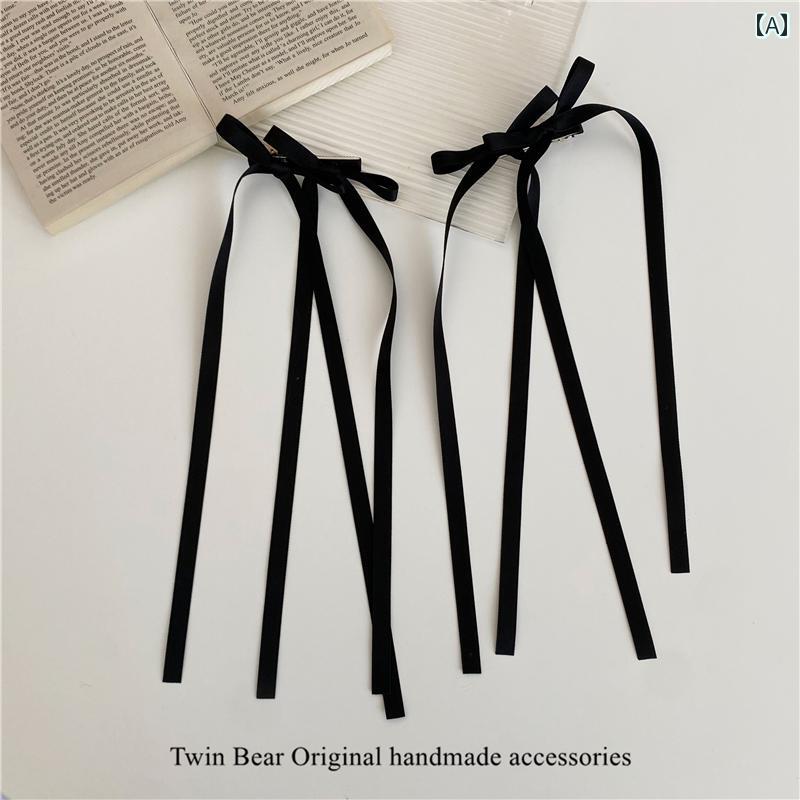 リボン　アクセサリー　ロープ 雰囲気の ある 和風の かわいい 女の子 リボン 蝶 結び ダブル ポニーテ..