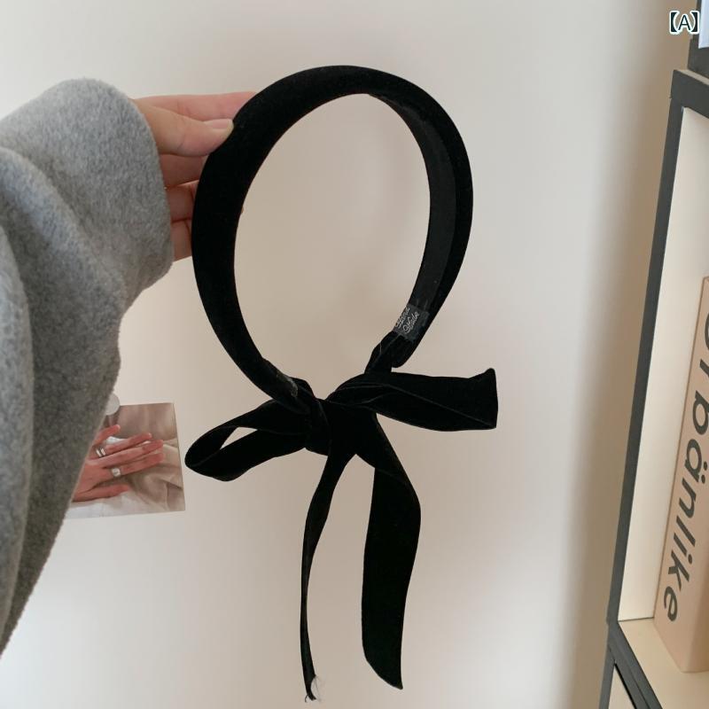 リボン　アクセサリー　ロープ フィーバー 同じ ヘッド バンド リボン 一 体型 2025 ロング ブラック ..