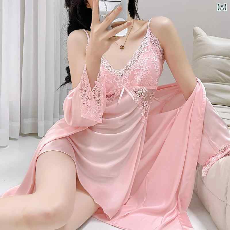 インナー レース キャミソール 2025 春夏 セクシー パジャマ レディース 薄手 デザイア サスペンダー ナイト ドレス ナイトガウン 2点 セット 胸 パ...